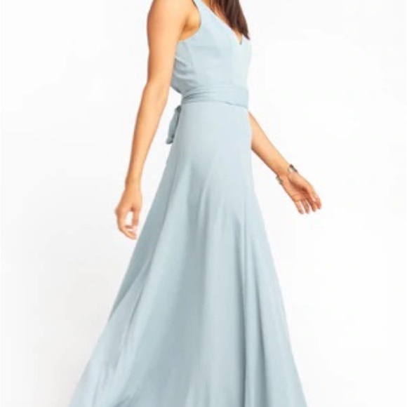 Show Me Your Mumu Jenn Maxi Dress Silver Sage Crisp - Picture 8 of 9